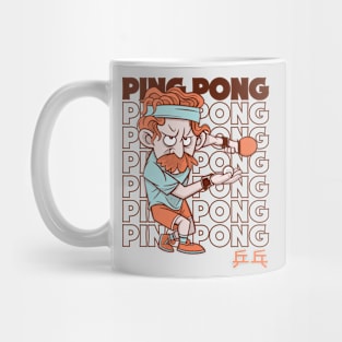 Funny Ping Pong Player // Retro Ping Pong Mug